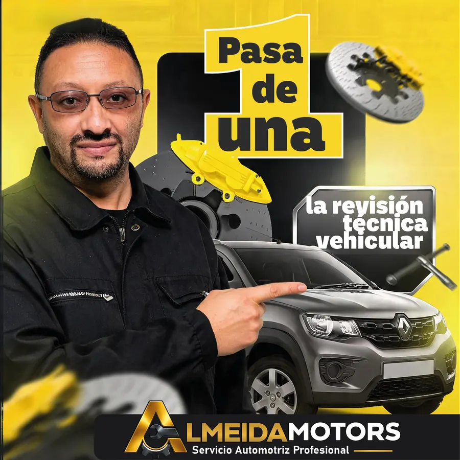 Técnico de Almeida Motors junto a un vehículo